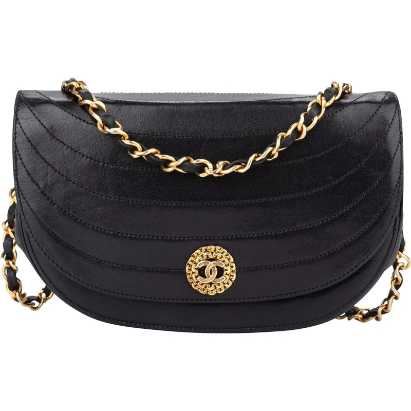 Chanel Sac à bandoulière Chanel Stitched Halfmoon Single Flap Crossbody Bag mehrfarbig