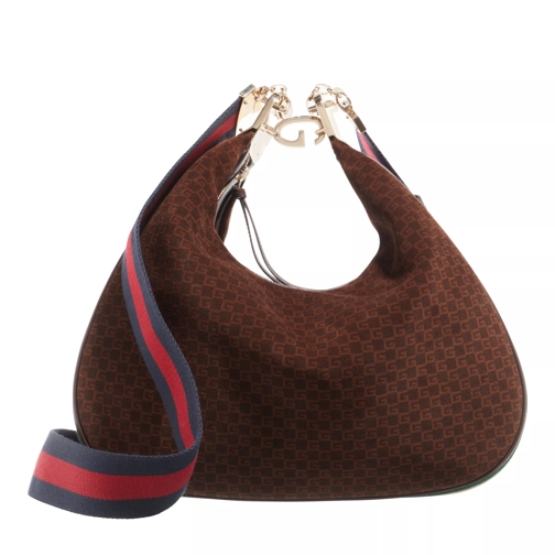 Gucci Attache Large Shoulder Bag Dark Brown Hoboväska