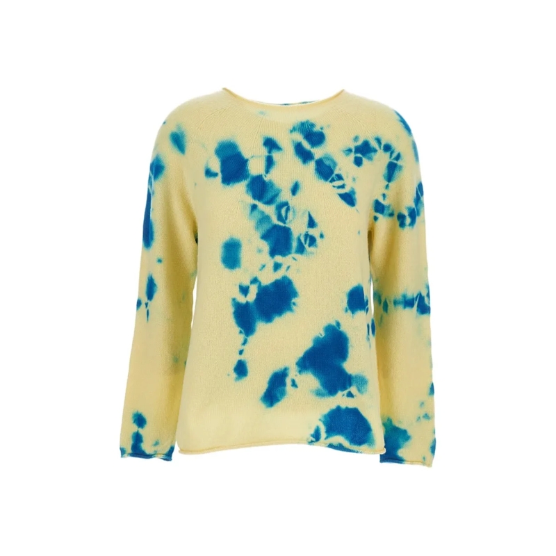 SUZUSAN Pullover Seamless Crew Neck Sweater Yellow