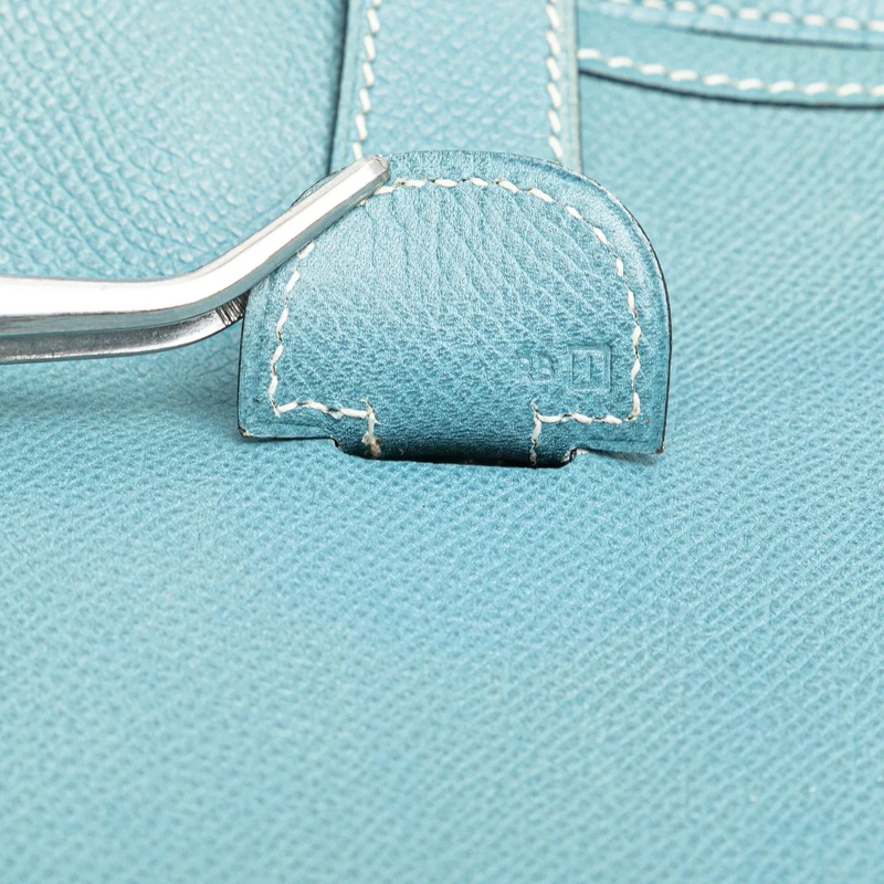 Hermès Schultertasche Clemence Evelyne II PM blau