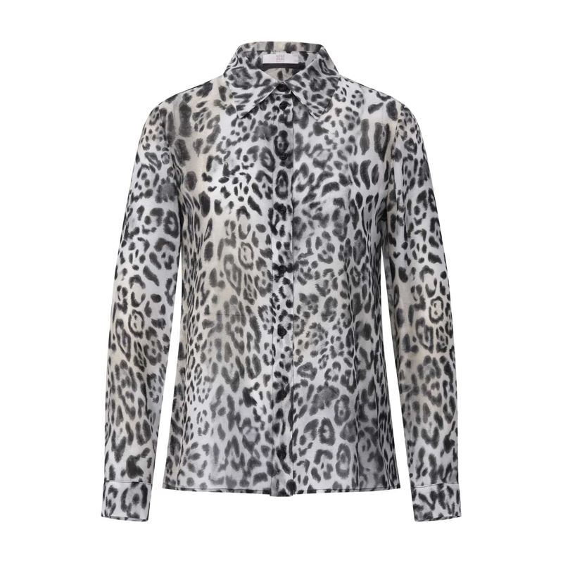 Riani Bluse Bluse mit Animalprint Grau