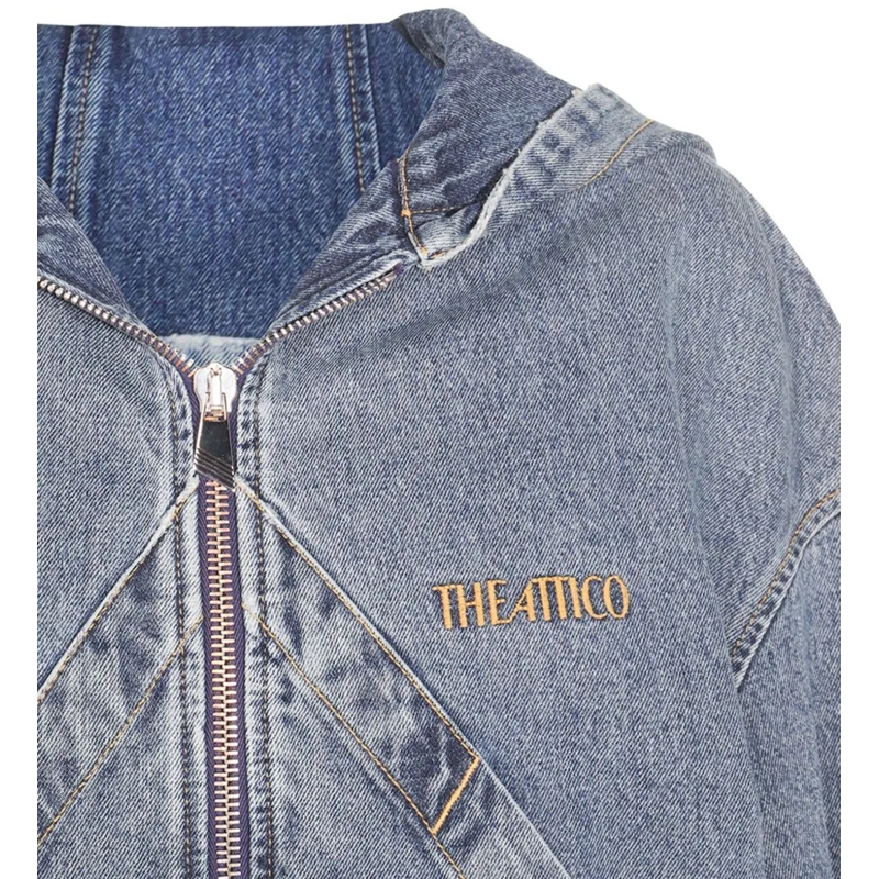 The Attico Veste de transition Coats Clear Blue blau