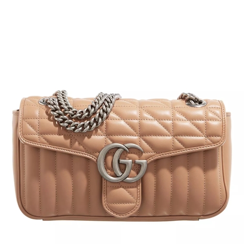 Gucci Small GG Marmont Shoulder Bag Leather Beige Satchel
