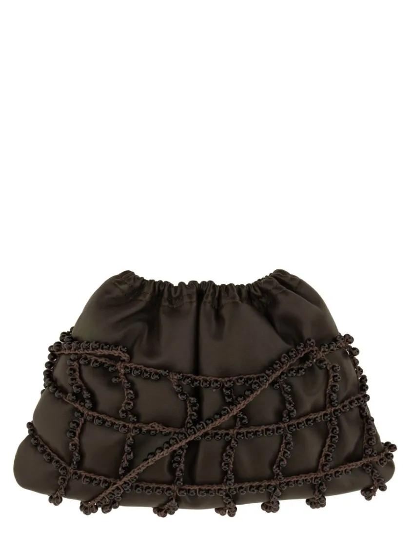 Alysi Hobo bags Soft Gathered Brown Leather Mini Bag in bruin
