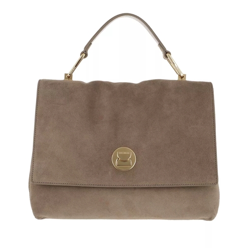 Coccinelle Liya Crossbody Leather New Taupe Satchel