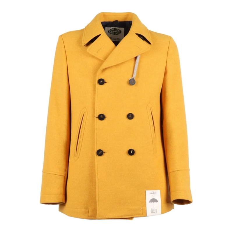 Camplin Manteau de transition Island - S Double-Breasted Wool Coat Yellow