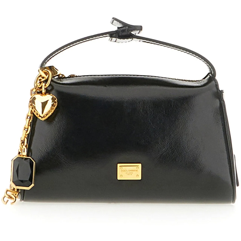 Dolce&Gabbana Schultertasche Dolce&gabbana Black leather Vittoria handbag schwarz