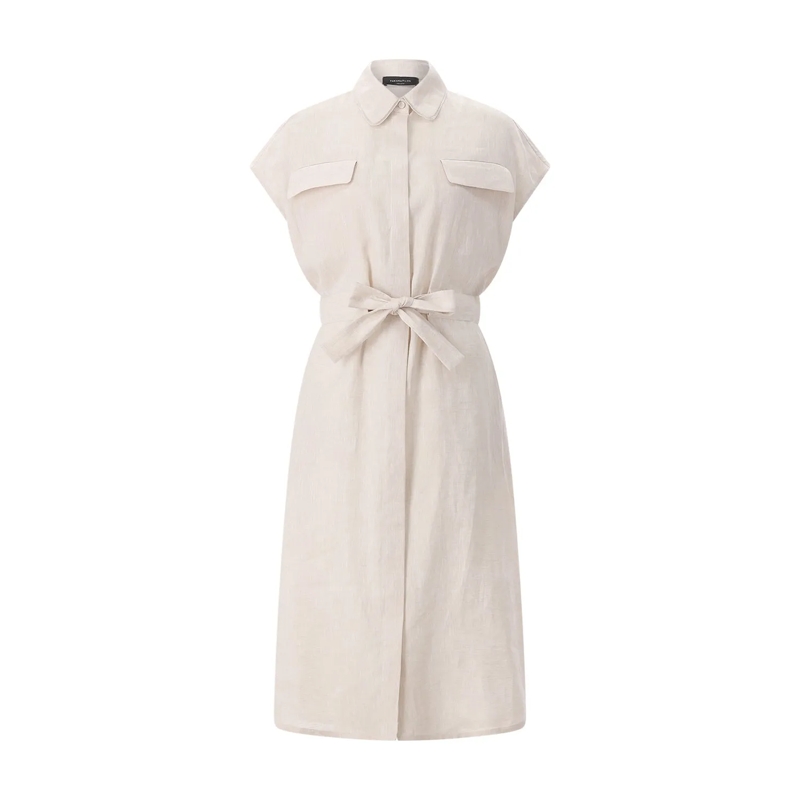 Fabiana Filippi Minikleid Midikleid aus Leinen braun(Image 6)