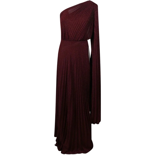 Elisabetta Franchi Midi-Kleider Red Carpet One Shoulder Belted Dress Red rot