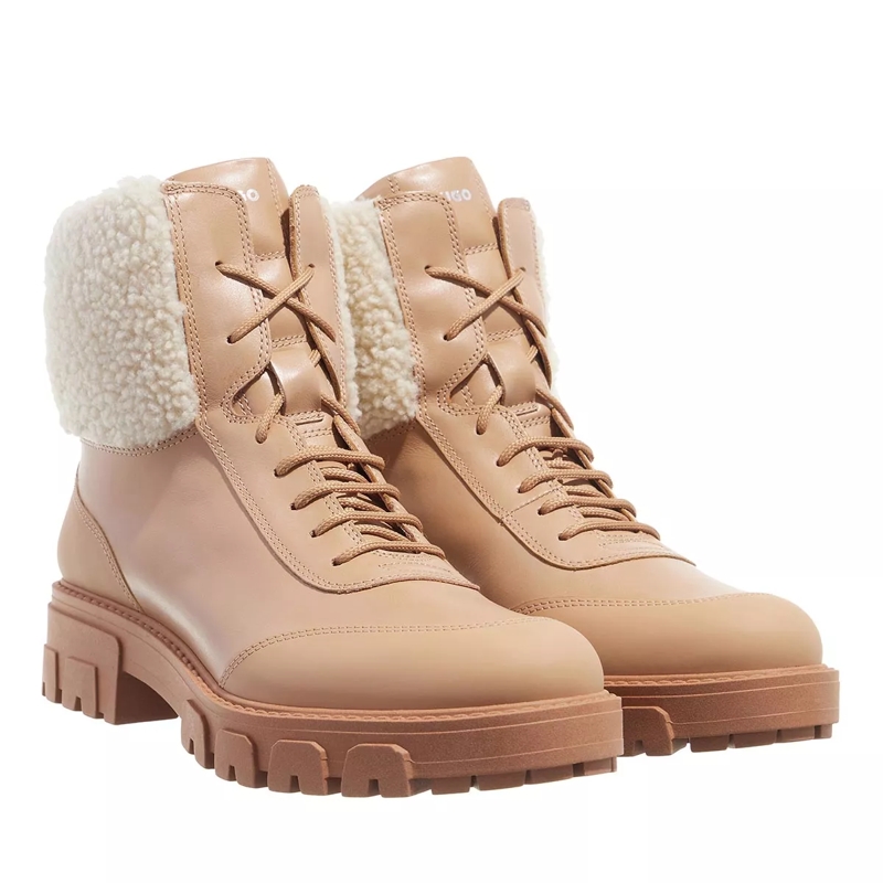Hugo Stiefeletten Axel Lace Fur Light/Pastel Brown
