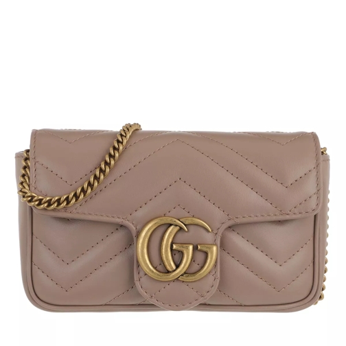 Gucci GG Marmont Matelassé Leather Super Mini Bag Dusty Pink/Gold Liten väska