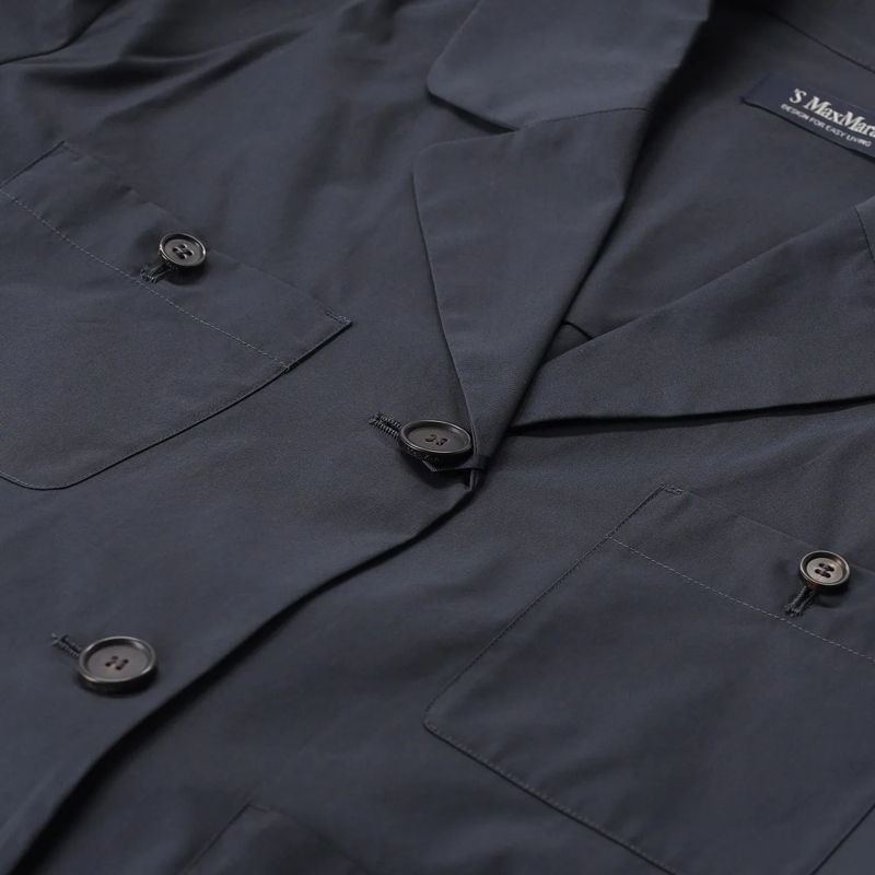 S Max Mara Übergangsjacke Hemdbluse Renata aus Baumwolle blau(Image 3)