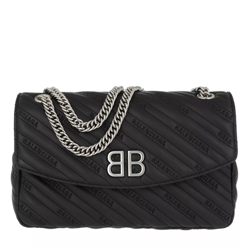 Balenciaga BB Round Medium Bag Calf Leather Black Cross body-väskor