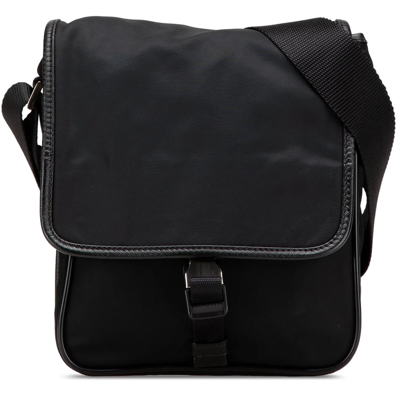 Prada Schultertasche Tessuto Buckle Messenger Bag schwarz