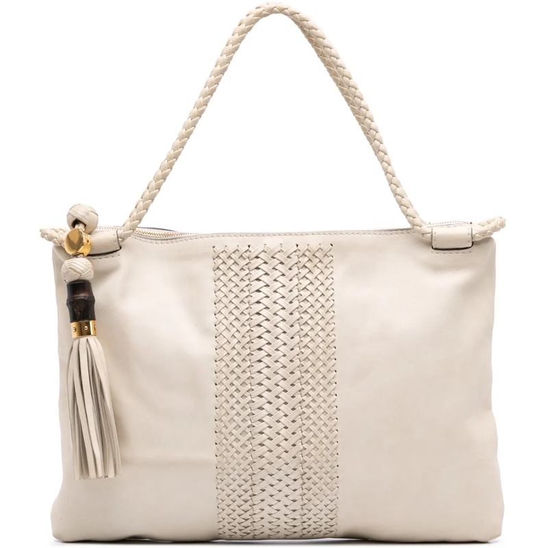 Gucci Shopper Leather Handmade Tote weiß