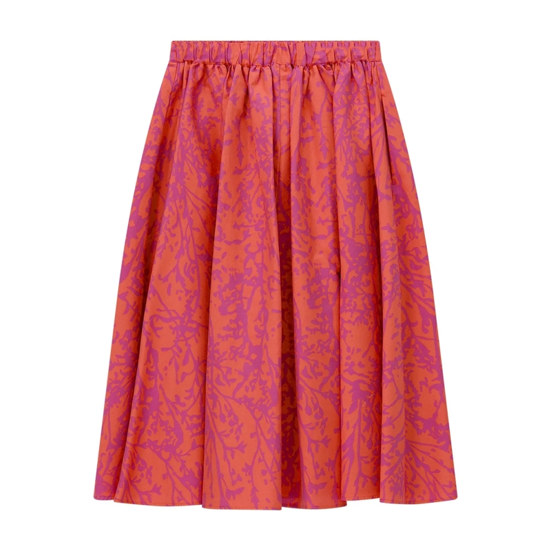 Max Mara Maxirock Midirock Berlina aus Baumwolle & Seide rot(Image 2)