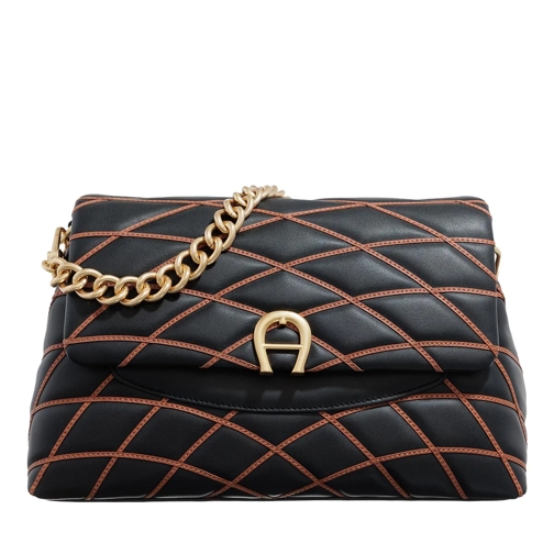 AIGNER Sac à bandoulière Topstitch Black