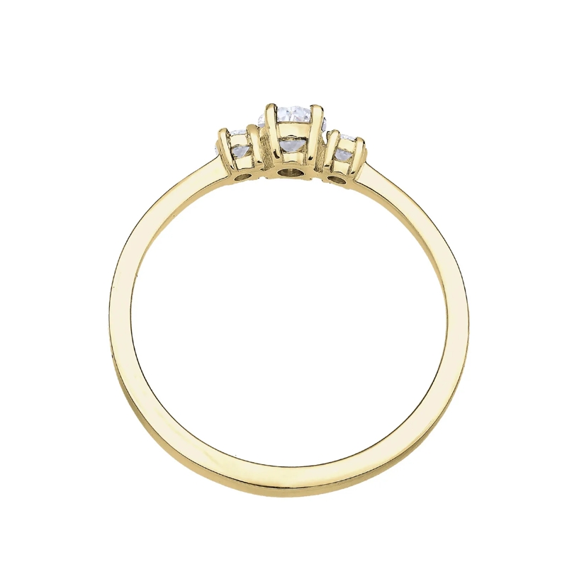 Elli Ring Ring Trio Zirkonia 375 Gelbgold weiss(Image 3)
