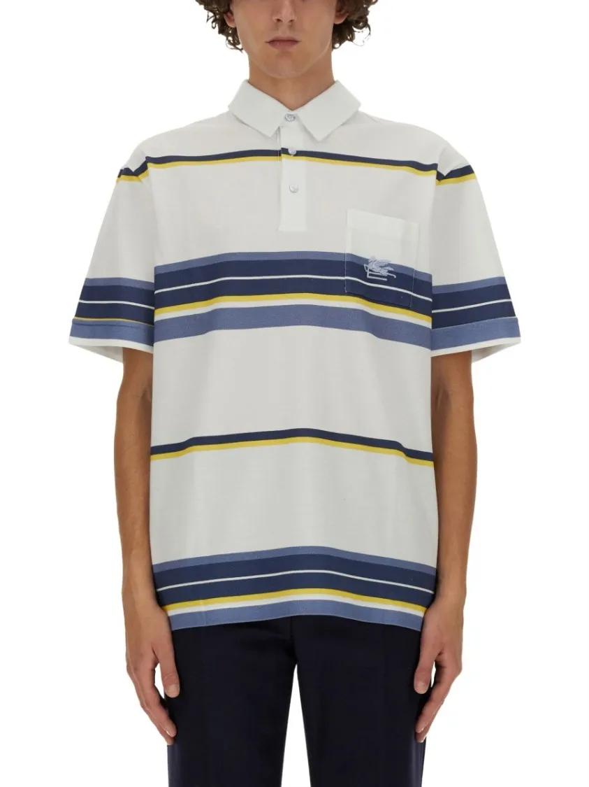 Thumbnail - Etro - Polo Shirt With Pegasus Embroidery - Größe M - weiß