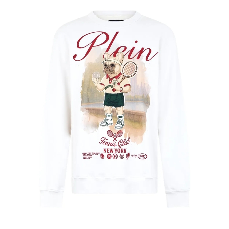 Philipp Plein Sweatshirt Sweatshirt New York Tennis weiss