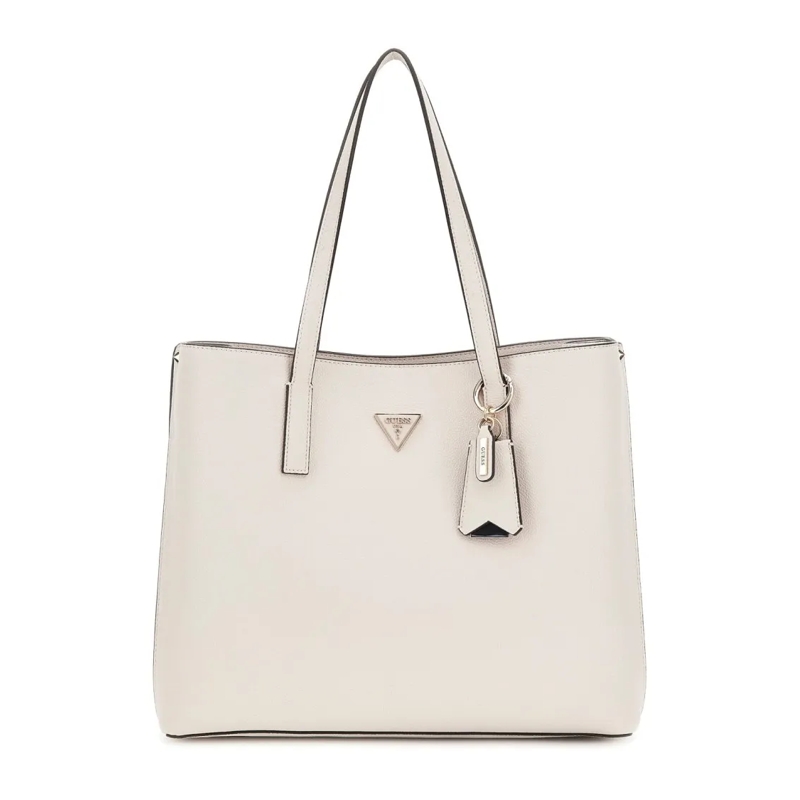 Guess Fourre-tout Women's White Tote Bag In Faux Leather Neutrals