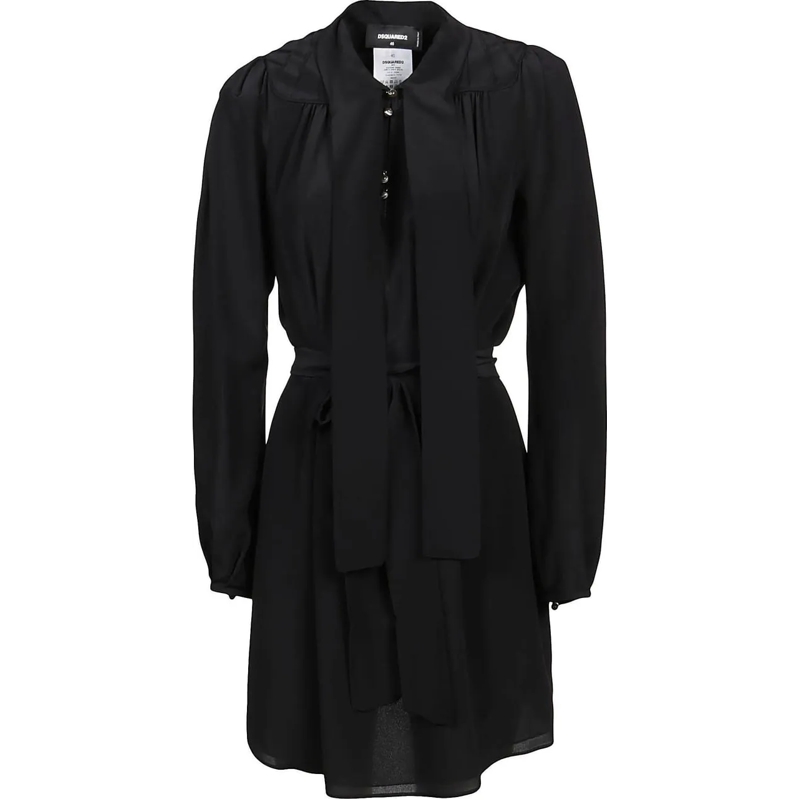 Dsquared2 Midikleid Bow Mini Dress Black schwarz