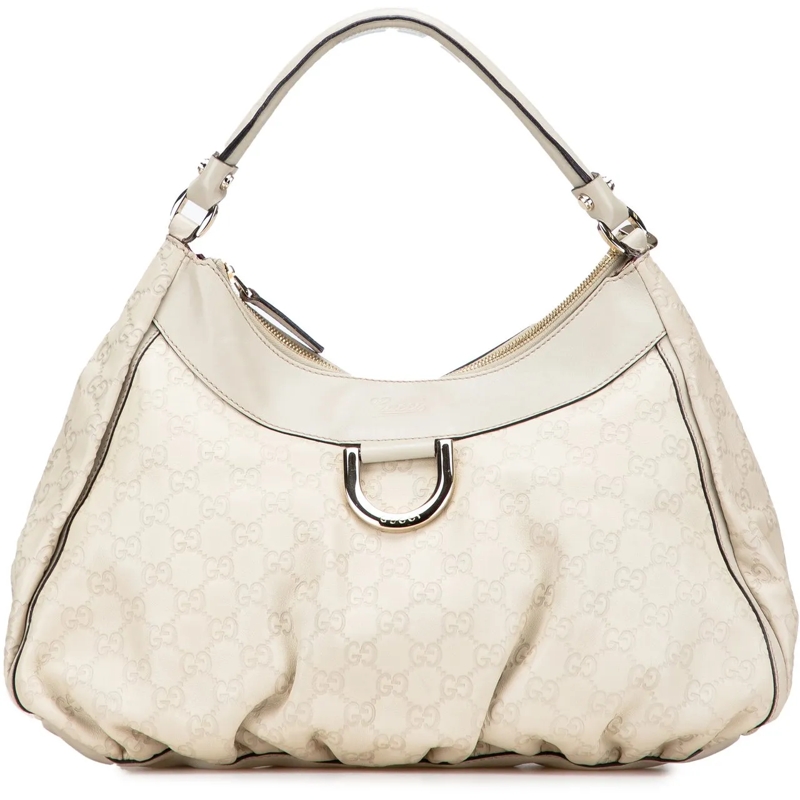 Gucci Schultertasche Guccissima Abbey D Ring Shoulder Bag weiß