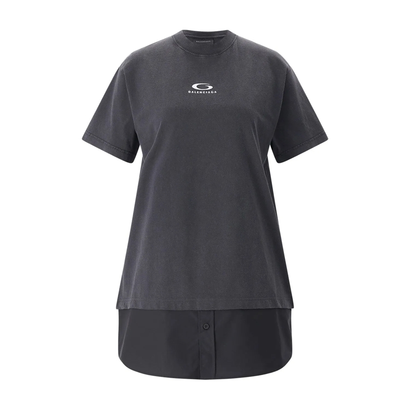 Balenciaga T-Shirt T-Shirt mit Logo grau
