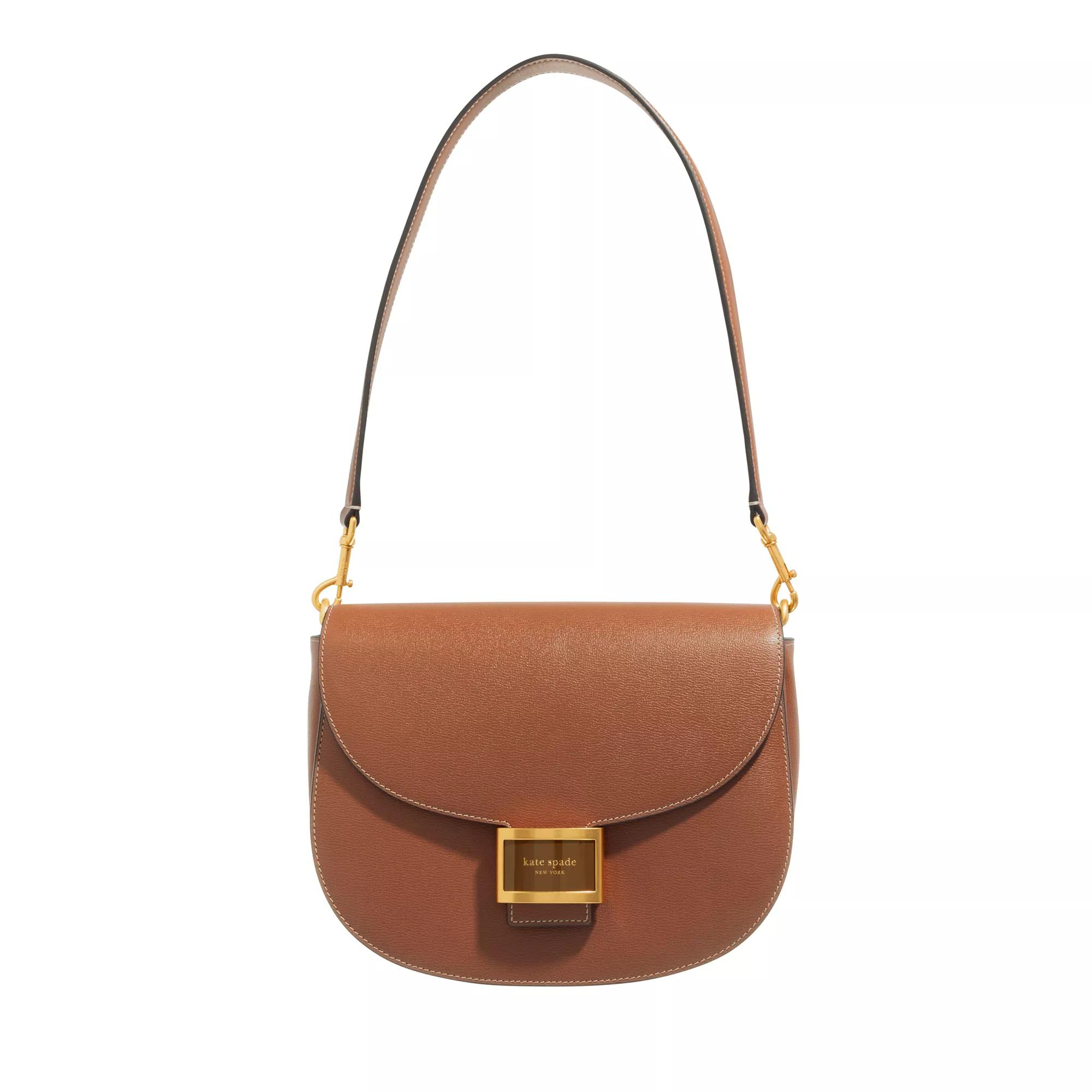 Kate Spade New York Crossbody Bags - Katy Textured Leather Convertible Saddle Bag - Gr. unisize - in Braun - für Damen