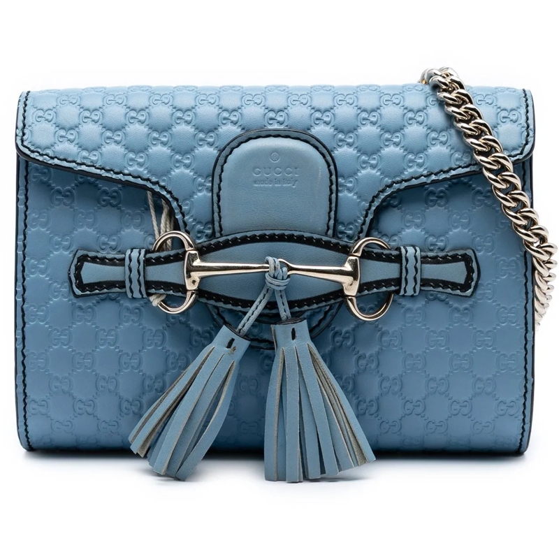 Gucci Sac à bandoulière Mini Microguccissima Emily Crossbody blau