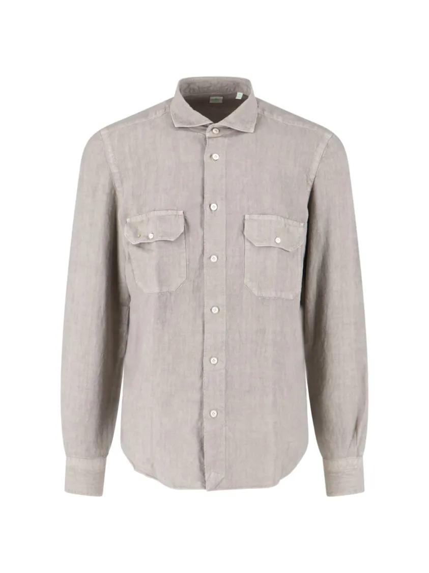 Thumbnail - Finamore - Salina Linen Shirt – Beige - Größe M - beige
