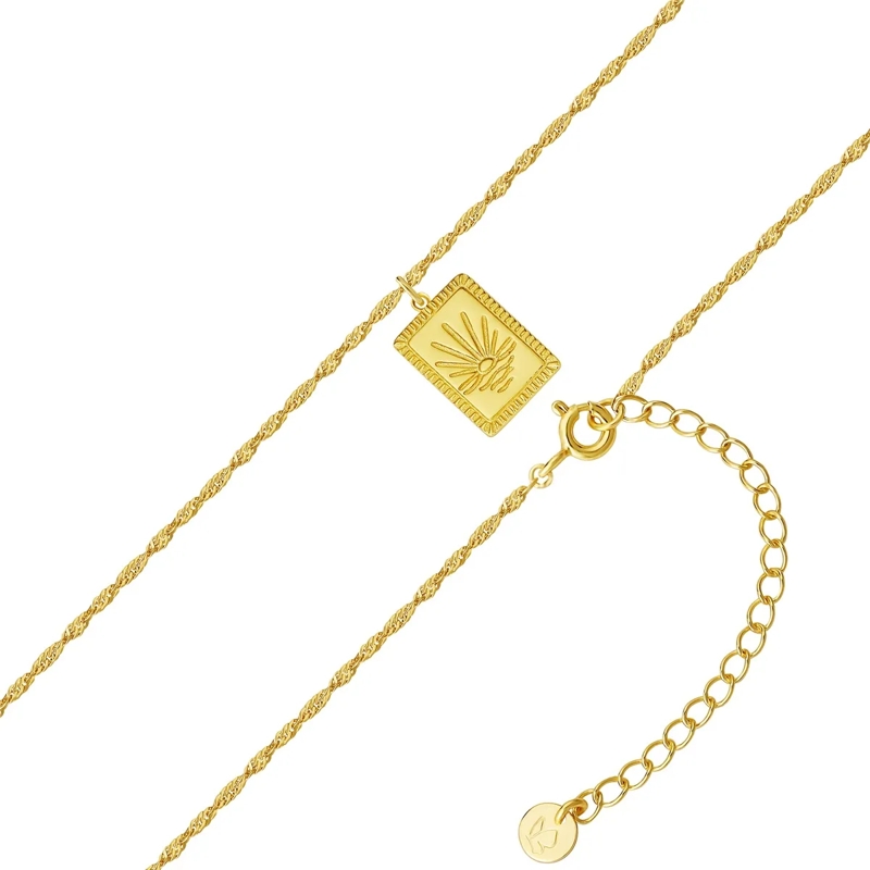 Glanzstücke München Mittellange Halskette Sterling Silber Halskette Sonnenuntergang gold(Image 3)