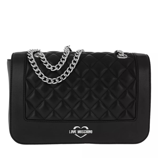 Love Moschino Quilted Shoulder Bag Black/Silver Crossbody Bag