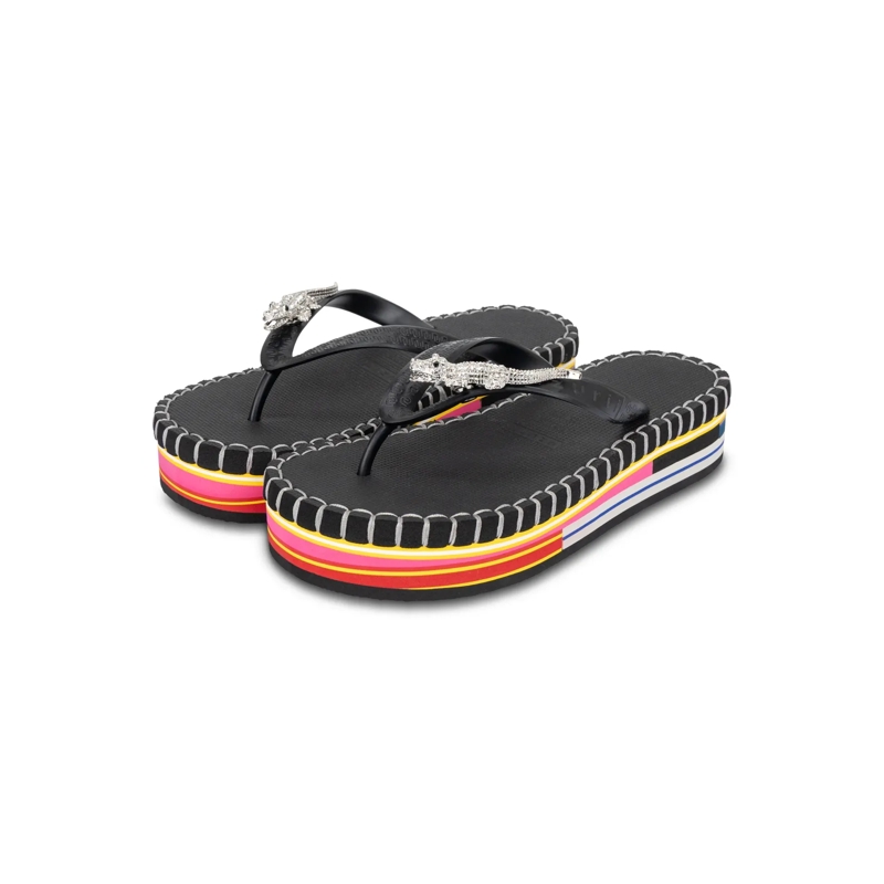 UZURII Flip Flops flip flop Crocodile Colorful Black schwarz(Image 19)