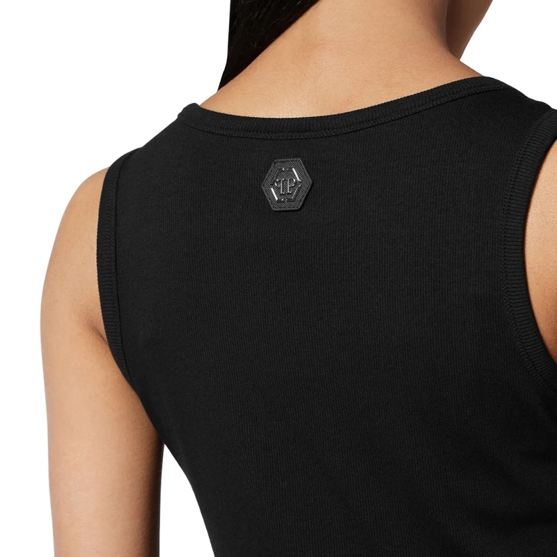 Philipp Plein Top Tanktop Hexagon schwarz(Image 4)