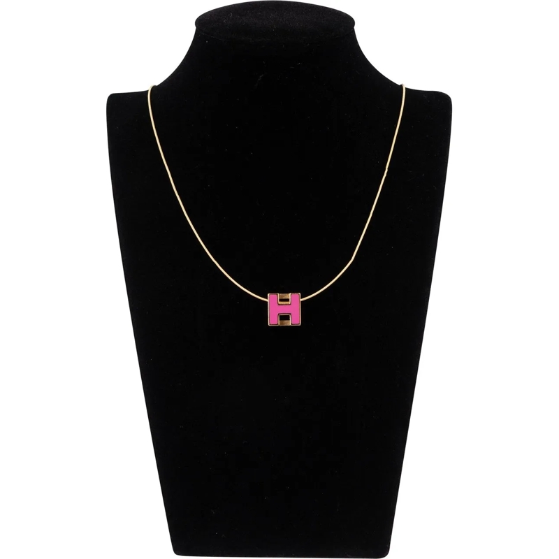 Hermès Mittellange Halskette Hermes Golden Pop H Cube Necklace gold
