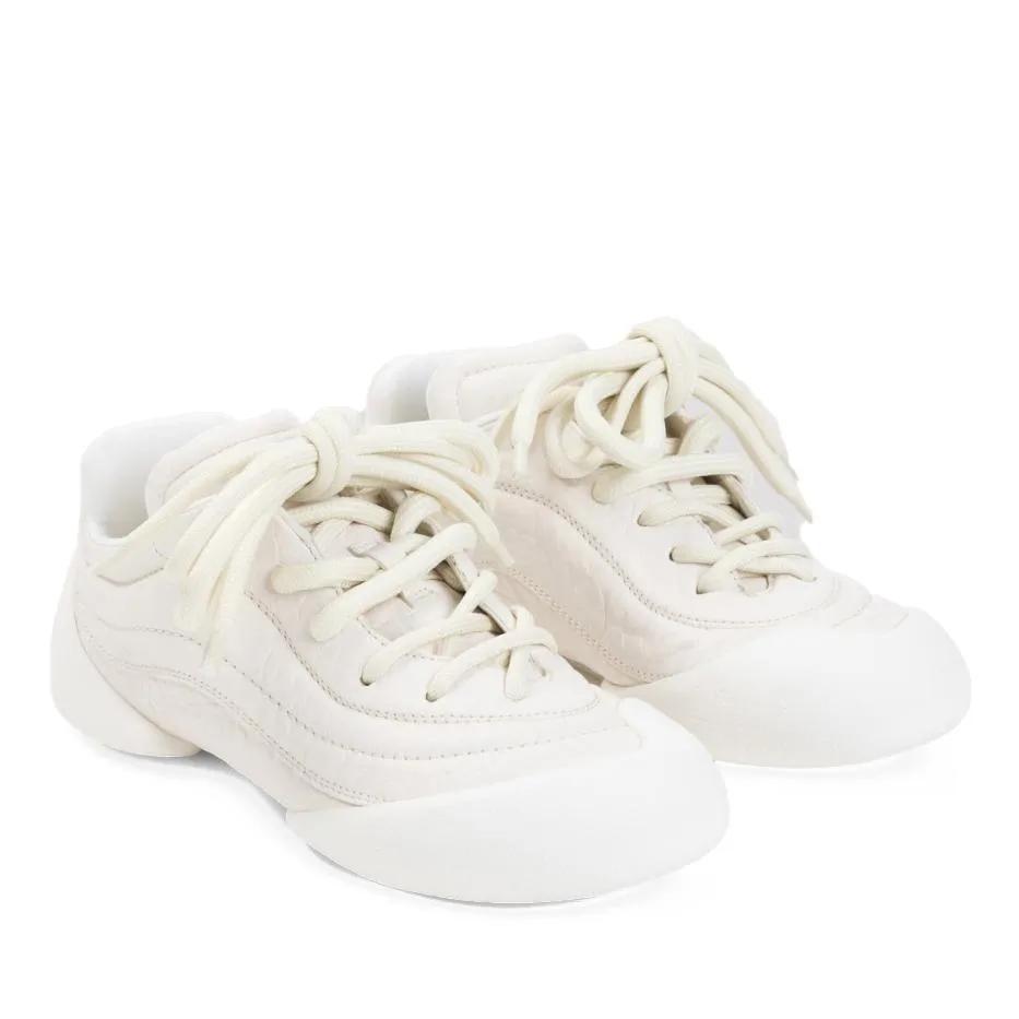 Alexander McQueen Low-Top Sneaker - Off White Leather Sneakers - Gr. 39,5 (EU) - in Weiß - für Damen