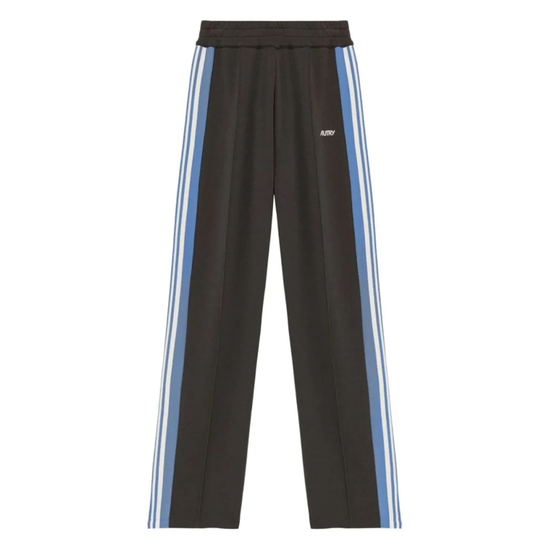 Autry International Anzugshose Relaxed-Fit Joggers With Light Blue Side Stripes Black