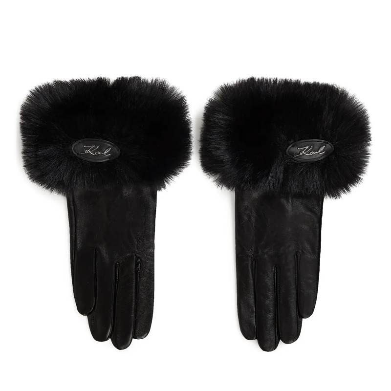 Karl Lagerfeld Handschuhe K/SIGNATURE Handschuhe mit Kunstpelz schwarz
