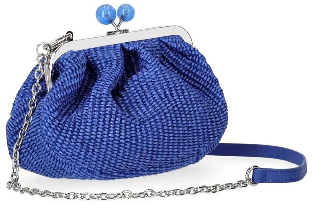 Max Mara Clutches Pasticcino Palmas Small Blue Clutch Bag in blauw