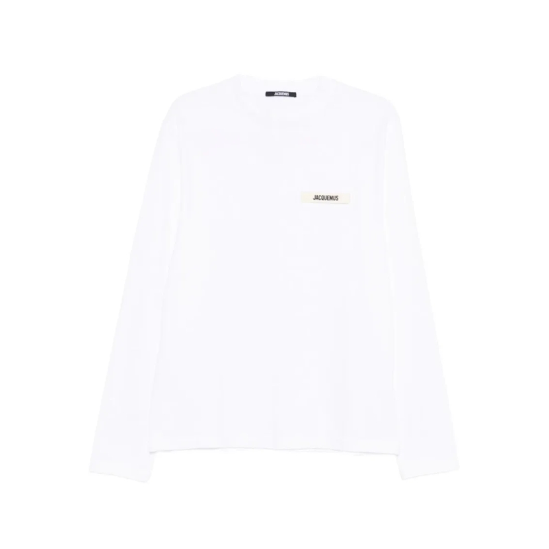 Jacquemus Top met lange mouwen White Long-Sleeve Crew Neck T-Shirt White