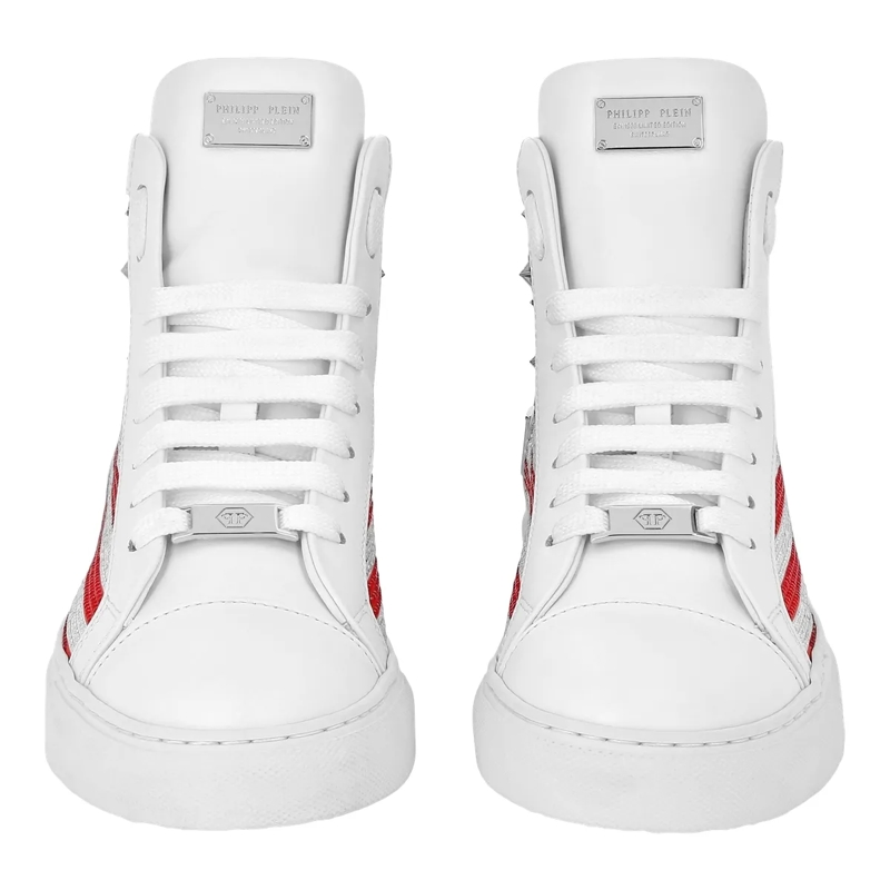 Philipp Plein Low-Top-Sneaker Mid-Top Sneakers Stud-Embellished weiss(Image 2)