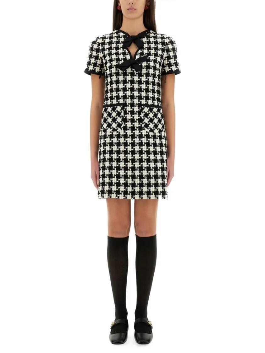 Thumbnail - Valentino Garavani - Embroidered Damier Light Tweed Short Dress - Größe 38 - bunt