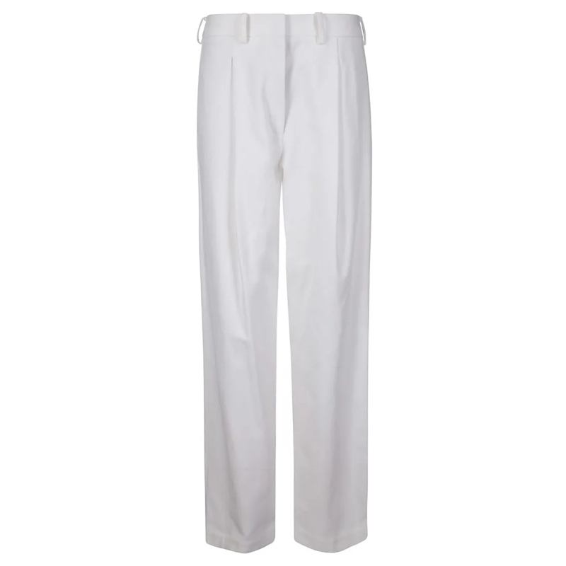 JEJIA  Tailored White Cotton Pants With Contrast Lining White
