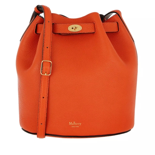 Mulberry Abbey Small Classic Grain Leather Bucket Bag Orange/Clay Bucket Bag