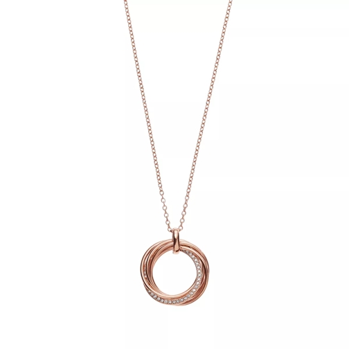 Emporio Armani Ladies Architectural Necklace Stainless Steel Rosegold Medium Necklace