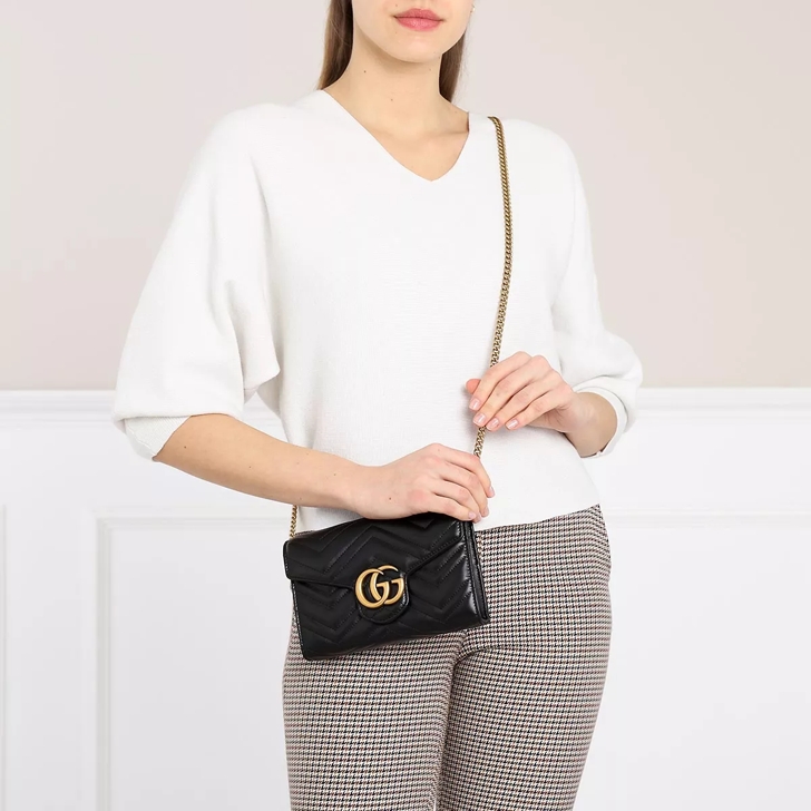 GG Marmont Mini Crossbody Bag in White - Gucci