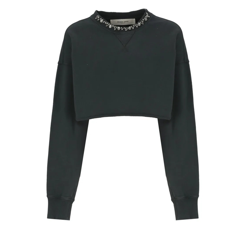 Golden Goose Trui Black Nives Medium Crop Sweater Black