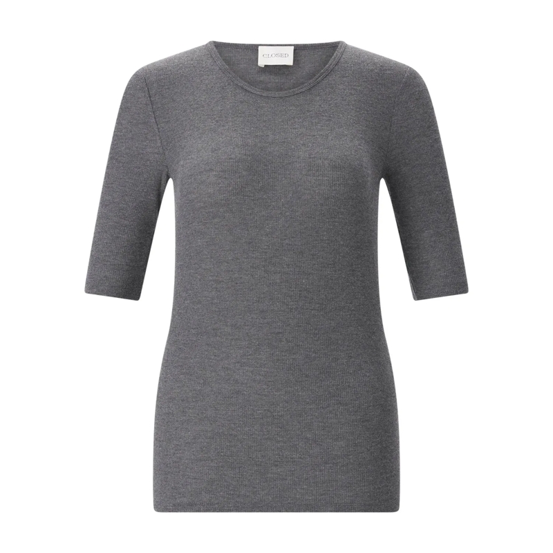 Closed Pull T-Shirt aus Kaschmir-Mix grau