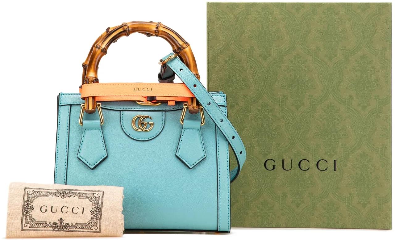 Thumbnail - Gucci Hobo Bags - 2016-present Mini Leather Bamboo Diana Satchel - Gr. unisize - in Blau - für Damen